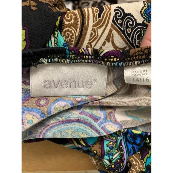 Avenue Business Casual Paisley Print Top Plus Size 14/16 - Picture 4 of 5